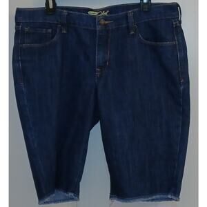 Old Navy The Flirt Shorts Women's 16 Blue Bermuda Raw Hem Denim Pre-Owned